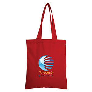 E9324-LESTER SMALL COTTON TOTE BAG-Red (Clearance Minimum 110 Units)