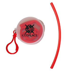 KP9678-EXOSPHERE SILICONE STRAW IN TRAVEL CASE-Red