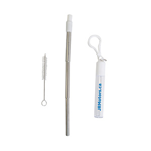 KP9694-C-THERMOSPHERE TELESCOPIC STAINLESS STRAW IN CASE-White (Clearance Minimum 140 Units)