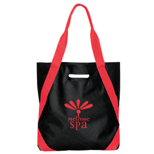 NW7189-C-NON WOVEN TOTE-Black/Red (Clearance Minimum 110 Units)