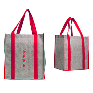 NW8009-HEATHERED JUMBO NON-WOVEN TOTE-Red/Grey
