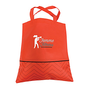 NW9495-C-TALL TONAL NON WOVEN TOTE-Red (Clearance Minimum 240 Units)