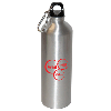 WB8007-750 ML (25 FL. OZ.) ALUMINUM WATER BOTTLE WITH CARABINER-Silver